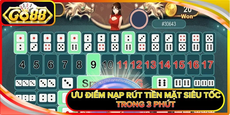 Ưu điểm nạp rút tiền mặt siêu tốc trong 3 phút