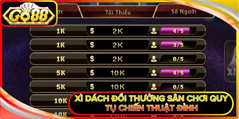 Xì Dách Đổi Thưởng sân chơi quy tụ chiến thuật đỉnh